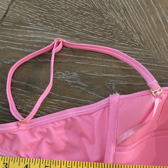Aurum Bright Pink Bandeau Bikini Top Knotted Bikini Top Size 10 - Picture 12 of 14